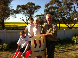 Seb, Hamish, Annie and their grandfather