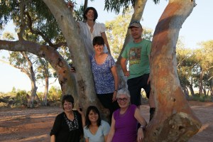 Lisa, Deidre, Mike, me, Nandini and Sue, hanging out in a creek bed