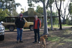Clyde with Cath's youngest son, Tom, and Cleo the dog